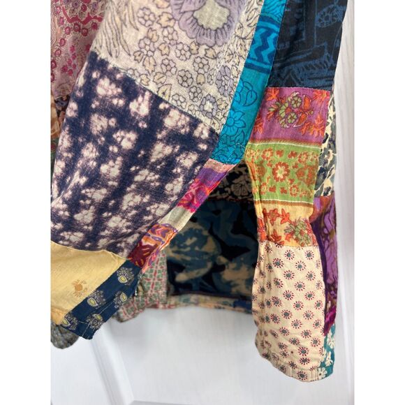 Gypsy Made From The Earth Women's Boho Patchwork Long Sleeve Top Size M - Picture 2 of 11